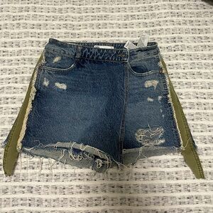 Zara Denim Skort with Cargo fringe